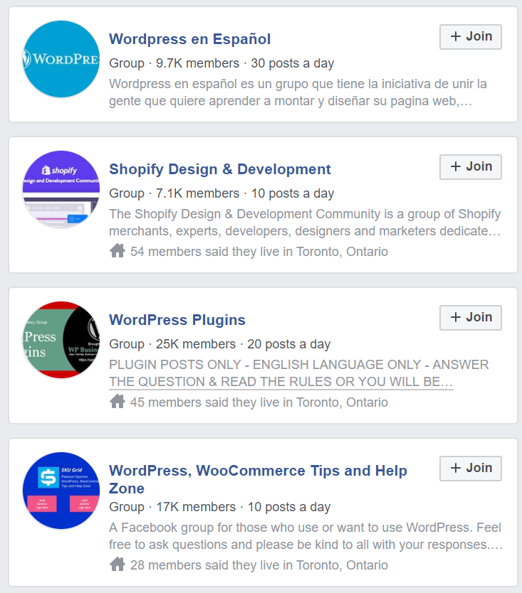 WordPress Community - Facebook Groups