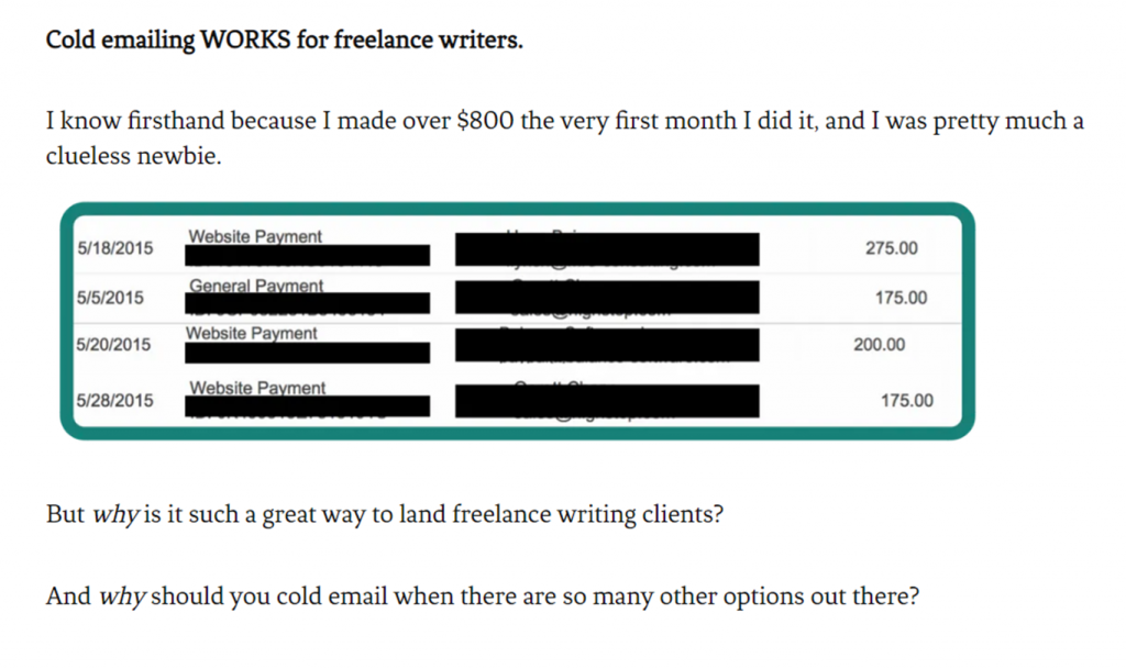 Examples of cold emails working in figures